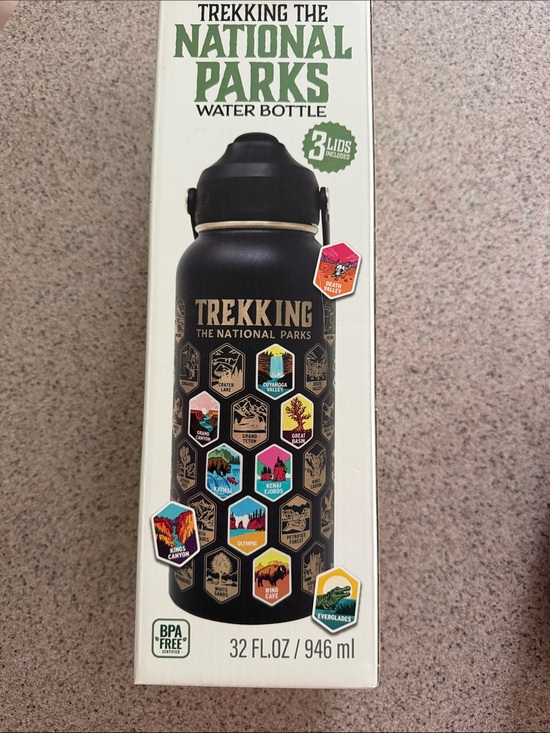 Underdog Games Other - Trekking the National Parks Water Bottle - Black, new in box